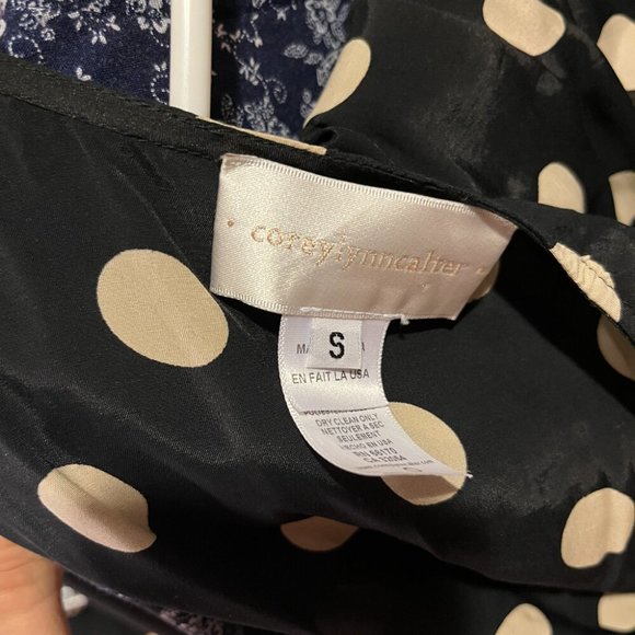 Corey Lynn Calter jumpsuit black polka dot print rayon playsuit romper S - Picture 6 of 6